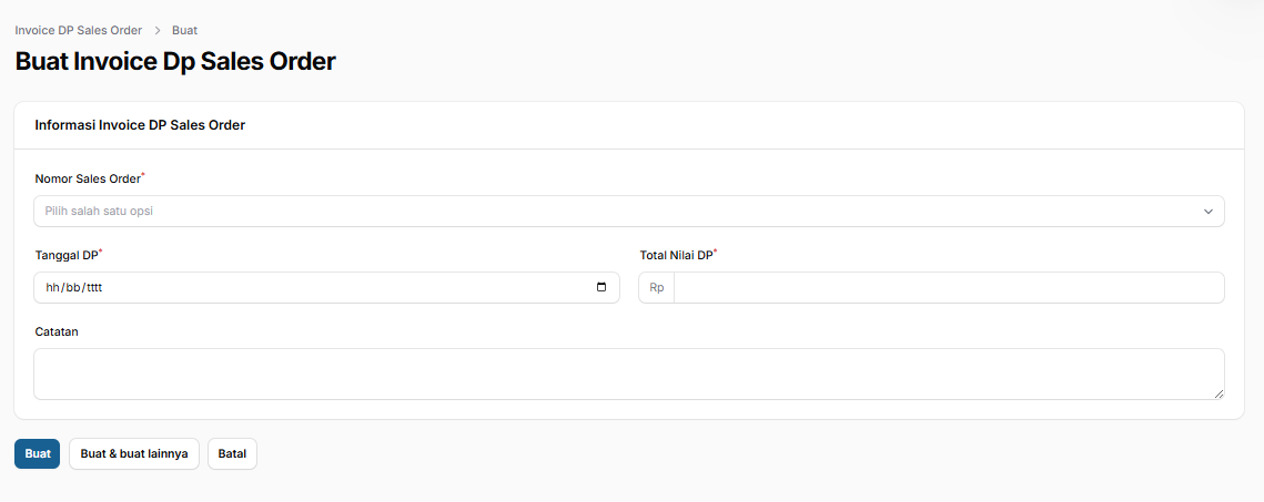 Form Invoice DP Sales Order