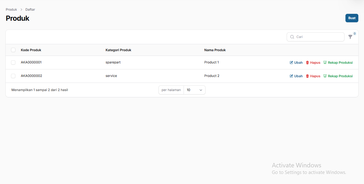 View Table Product